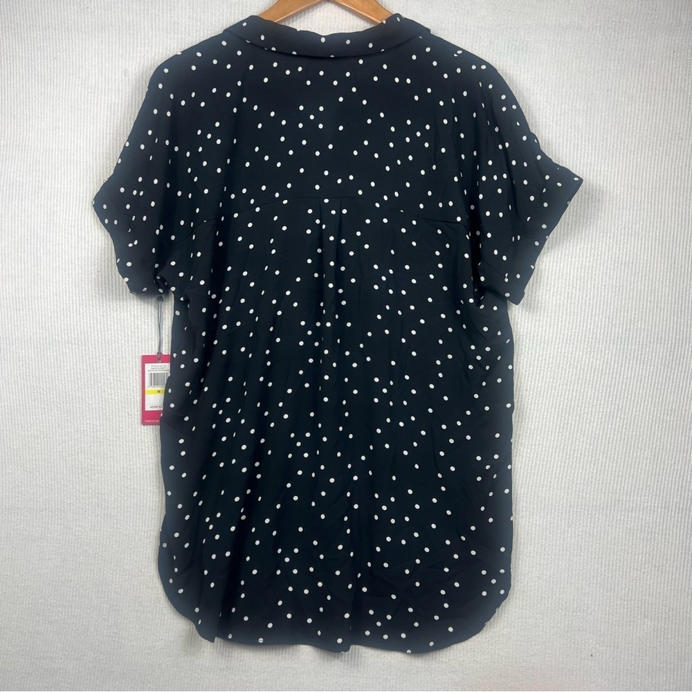 Vince Camuto NWT Popover Blouse Women’s Size Medium Polka Dot - Picture 7 of 10
